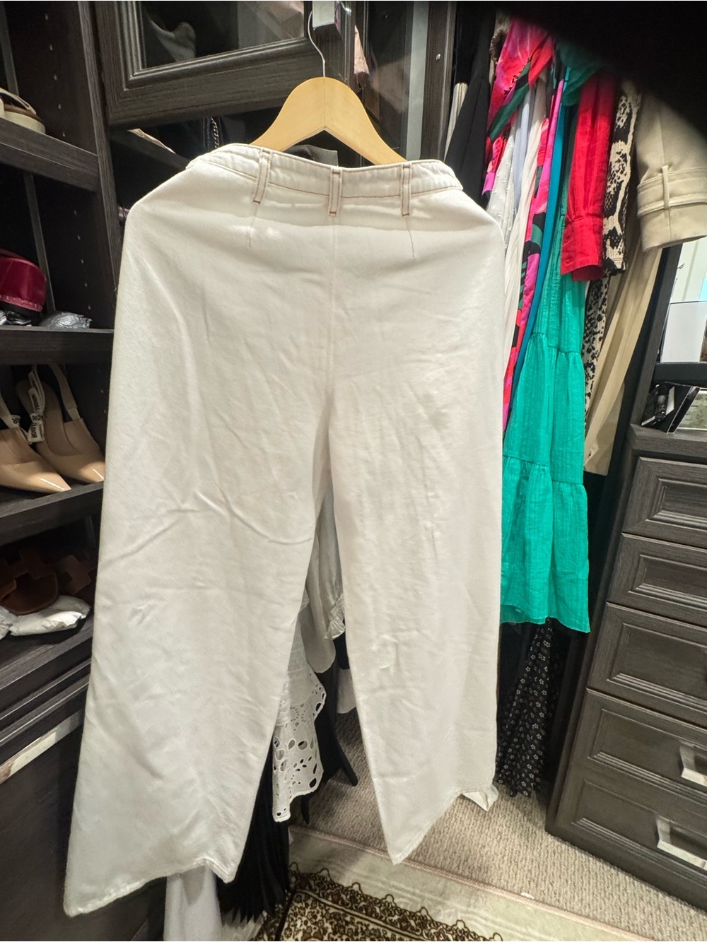 Sandro Topstitched Wide-Leg Jeans - White Size 36/ 4 - Picture 7 of 8